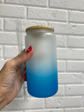 Load image into Gallery viewer, Drinkware 16 or 30 oz BLANK Clear, Frosted, Ombre Color Glass Soda Can Shaped Drinking Glass Coated for Sublimation