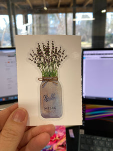 Sticker | 37C | Lavender in a Vase | Waterproof Vinyl Sticker | White | Clear | Permanent | Removable | Window Cling | Glitter | Holographic