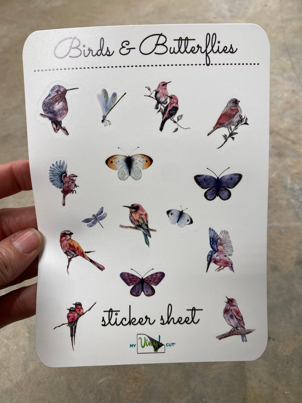 Sticker Sheet 51 Set of little planner stickers Birds and Butterflies