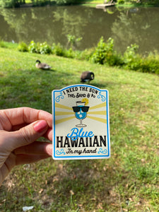 Sticker 43L Blue Hawaiian Drink Label