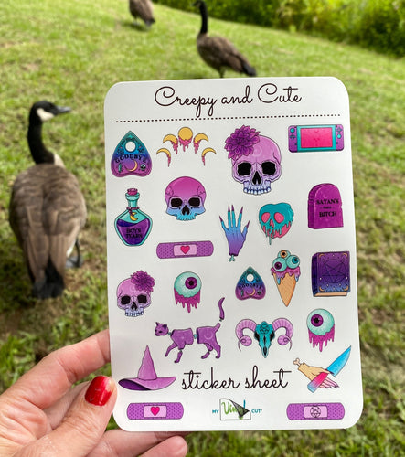 Sticker Sheet 64 Set of little planner stickers Creepy and Cute