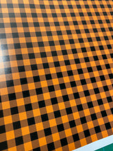 Load image into Gallery viewer, HTV Transfer Gobble in Orange &amp; Black Buffalo Plaid