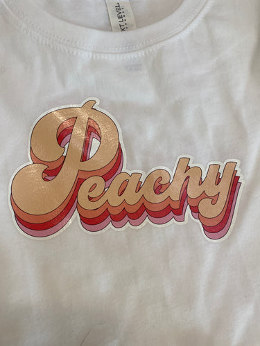 Peachy White Cotton Girls T Shirt