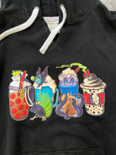 Load image into Gallery viewer, Villains Themed Coffee Drinks Black V Neck Fleece Hoodie
