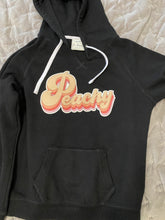 Load image into Gallery viewer, Peachy Glitter Black V Neck Fleece Hoodie