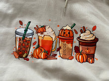 Load image into Gallery viewer, Hoodie Fall Halloween Pumpkin Coffee Drinks