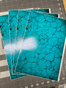 Printed Vinyl, HTV & Waterslide Wrap Turquoise Stone Rock Pattern 8 x 12