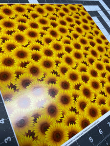 Printed HTV Realistic Sunflowers Patterned Heat Transfer Vinyl 12 x 12 inch sheet