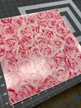Load image into Gallery viewer, Printed Adhesive Vinyl or HTV PINK ROSES Pattern 8 x 12 inch sheet