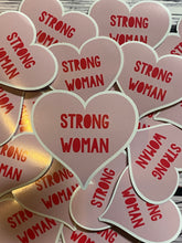 Load image into Gallery viewer, Sticker Pink Strong Woman Pink Heart