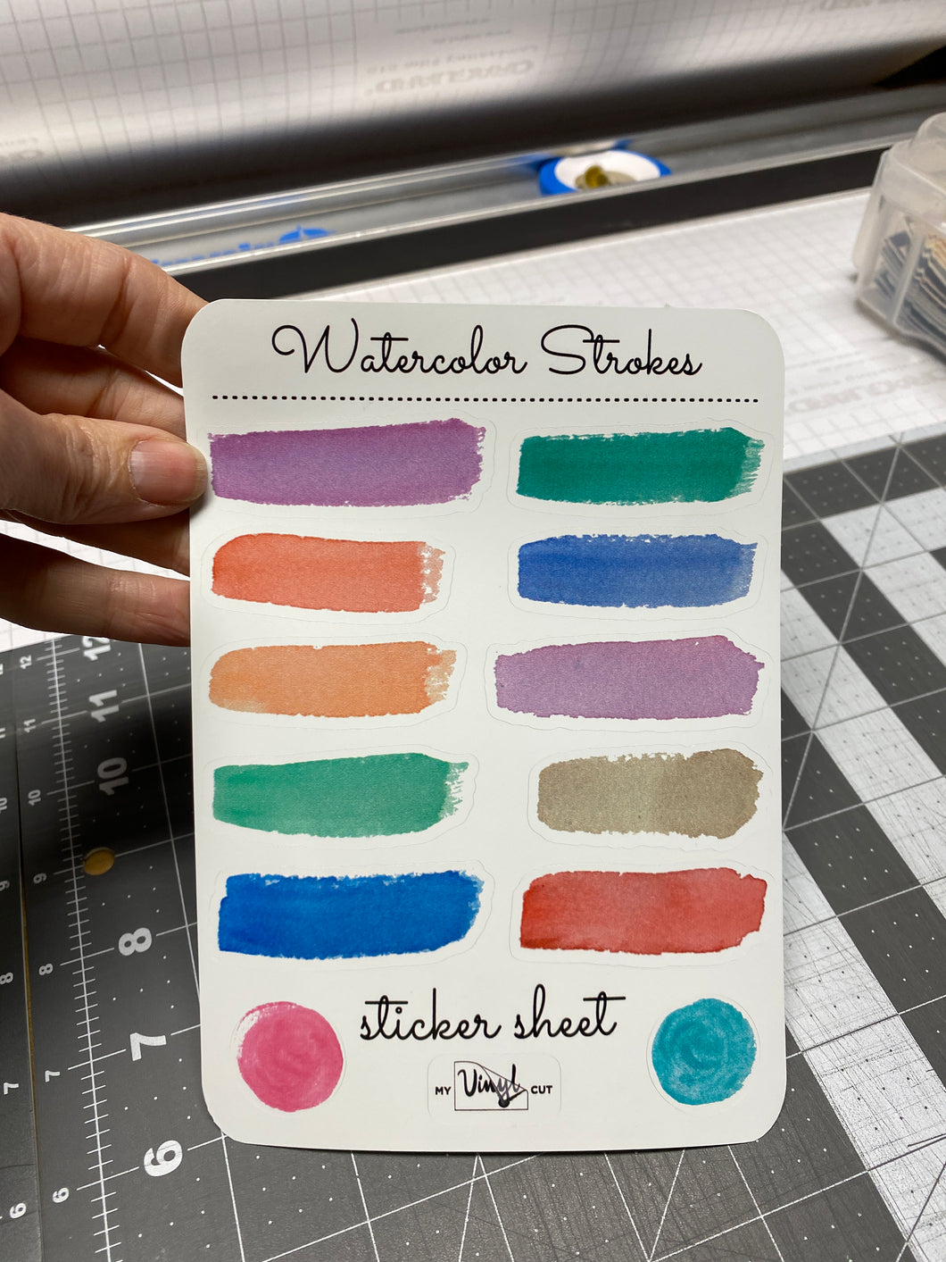 Sticker Sheet 23 Set of little planner stickers Watercolor Brush Strokes 2