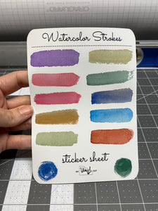 Sticker Sheet 22 Set of little planner stickers Watercolor Brush Strokes