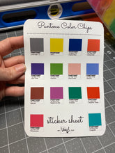 Load image into Gallery viewer, Sticker Sheet 24 Set of little planner stickers Pantone Color Swatches Chips