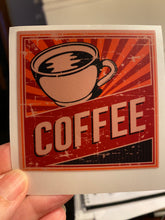 Load image into Gallery viewer, Sticker Set 48N Coffee Art Vintage 3 inch Set of 5 stickers