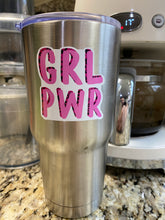 Load image into Gallery viewer, Sticker 1F GRL PWR Girl Power Pink &amp; Leopard Print