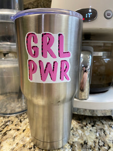 Sticker 1F GRL PWR Girl Power Pink & Leopard Print