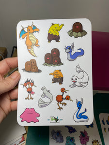 Sticker Sheet 5 x 7 Pokemon