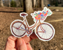 Load image into Gallery viewer, Sticker | 34J | Bicycle | Waterproof Vinyl Sticker | White | Clear | Permanent | Removable | Window Cling | Glitter | Holographic