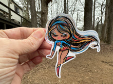 Load image into Gallery viewer, Sticker | 66J | SUPER HERO GIRL | Waterproof Vinyl Sticker | White | Clear | Permanent | Removable | Window Cling | Glitter | Holographic