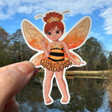 Load image into Gallery viewer, Sticker | 70C | Fairy Bee Girl | Waterproof Vinyl Sticker | White | Clear | Permanent | Removable | Window Cling | Glitter | Holographic