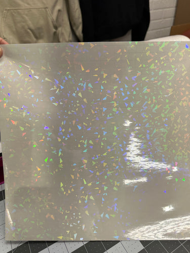 Holographic Cracked Ice Laminating Sheets 6 x 12, 8 x 11, 8 1/2 x 11, 12 x 12 inches for Cold Laminating Sticker Overlay