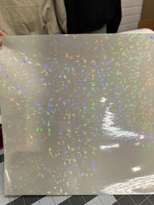 Holographic Cracked Ice Laminating Sheets 6 x 12, 8 x 11, 8 1/2 x 11, 12 x 12 inches for Cold Laminating Sticker Overlay