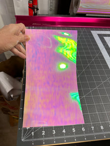 Holographic Pink Opal Laminating Sheets 4 x 12, 6 x 11, 8 1/2 x 11, 12 x 12 inches for Cold Laminating Sticker Overlay