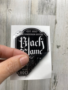 Sticker or Waterslide Decal 16C Black Flame Label Dark Color