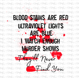 Digital Download BLOOD STAINS ARE RED PNG file