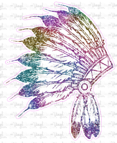 Sticker Rainbow Glitter (appearance) Feather Headdress J13