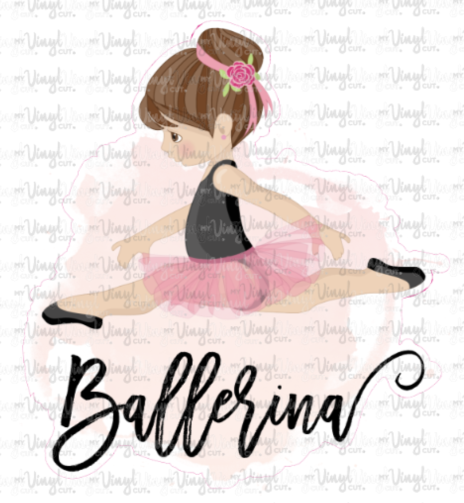 Sticker I10 Girl Ballerina Pink Background