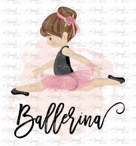 Sticker I10 Ballerina Girl Pink Background