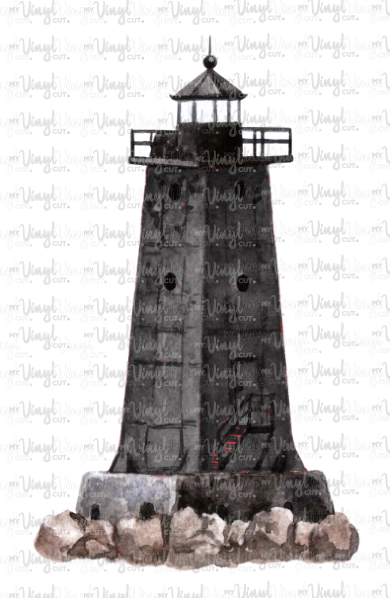 Waterslide Decal Black Lighthouse