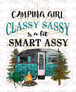 HTV Transfer 17K Camping Girl Classy Sassy Turquoise