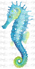Load image into Gallery viewer, Waterslide Decal Blue Seahorse