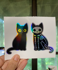 Sticker 25L Pair of Skeleton Cats (you get both)