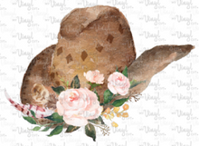 Load image into Gallery viewer, Waterslide Decal Cowboy Hat with Flowers