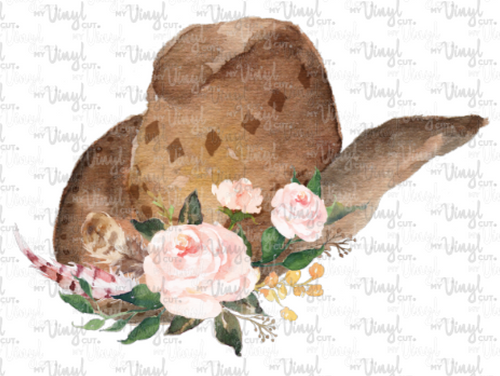 Sublimation Transfer Cowboy Hat with Flowers