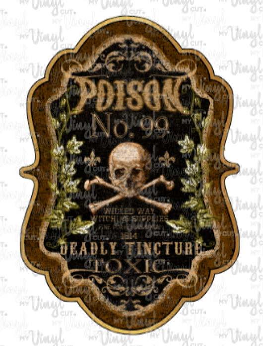 Waterslide Decal Apothecary Label Poison No. 90