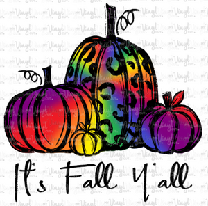 Sublimation Transfer Tie Dye Pumpkins It's Fall Y'all