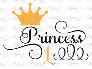 Digital Download Princess Birthday Shirt Design SVG DXF PDF Studio files