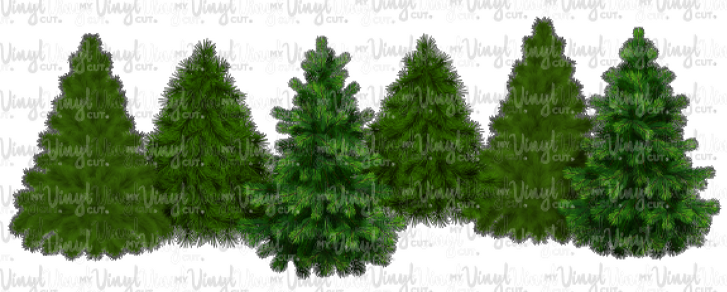 Waterslide Decal Christmas Pine Trees