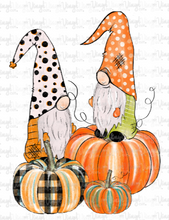 Load image into Gallery viewer, Sublimation Transfer Fall Autumn Gnomes with Halloween Pumpkins