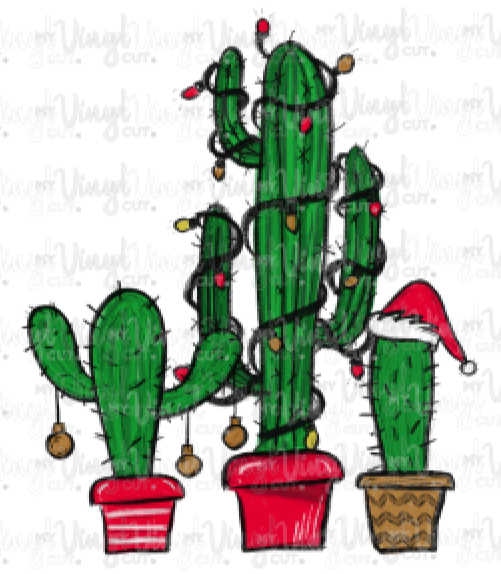 Sublimation Transfer Christmas Cacti with lights