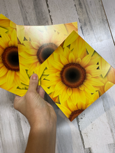 Load image into Gallery viewer, Vinyl Decal Printed Adhesive Vinyl Name cut from SUNFLOWER pattern