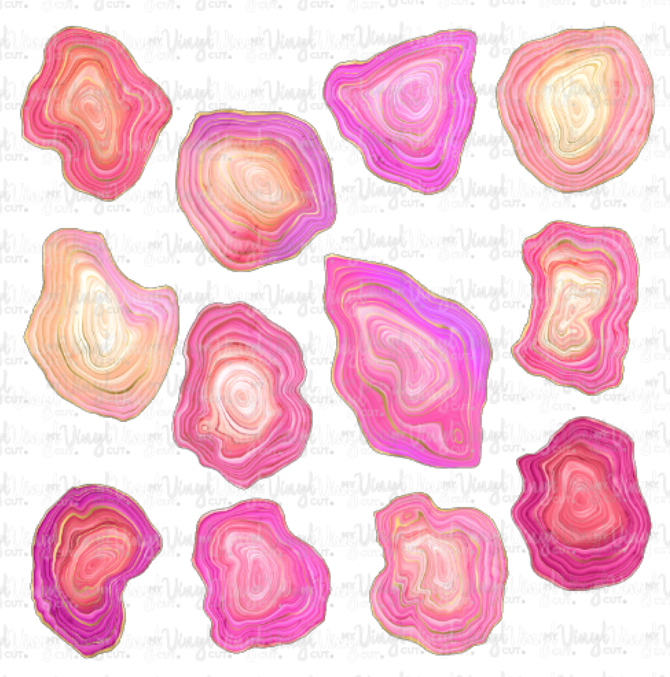 Waterslide Sheet Watercolor Pink Agate 12 x 12 inch sheet