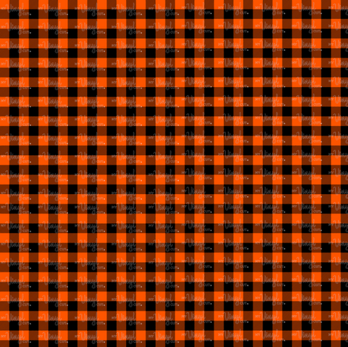 Printed Vinyl & HTV ORANGE AND BLACK BUFFALO PLAID
