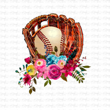 Load image into Gallery viewer, Sublimation Transfer Baseball Mom Glove with Flowers