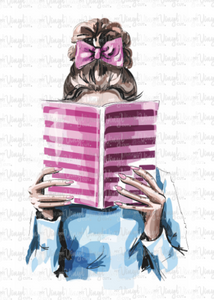 Waterslide Decal Girl Reading a Book