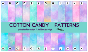 Printed Vinyl & HTV Cotton Candy Patterns 12 x 12 inch sheet